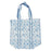 Quilted Block Print Tote Bag - Blue Shell