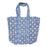 Quilted Block Print Tote Bag - Blue Chain Flower