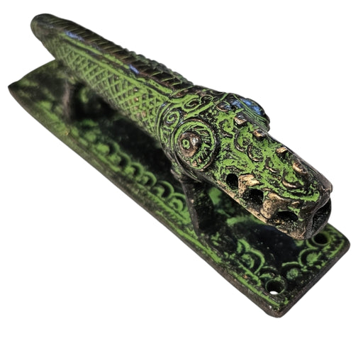 Green Crocodile Brass Handle