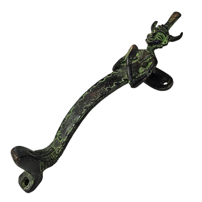 Green Namaste Figure Brass Handle