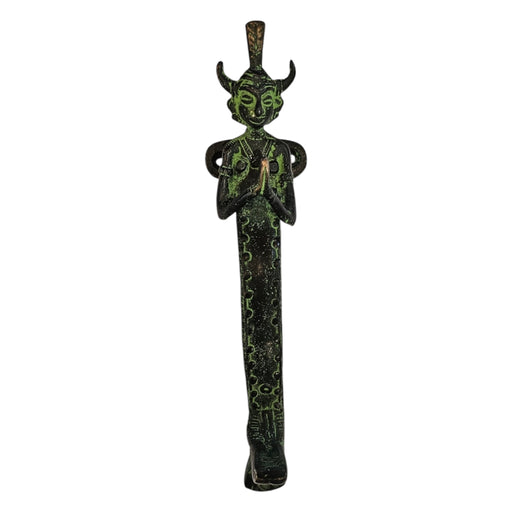 Green Namaste Figure Brass Handle