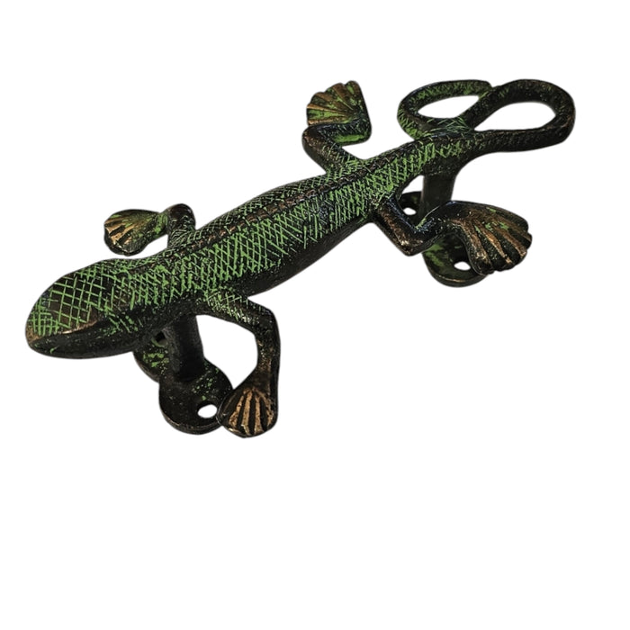 Green Gecko Brass Handle