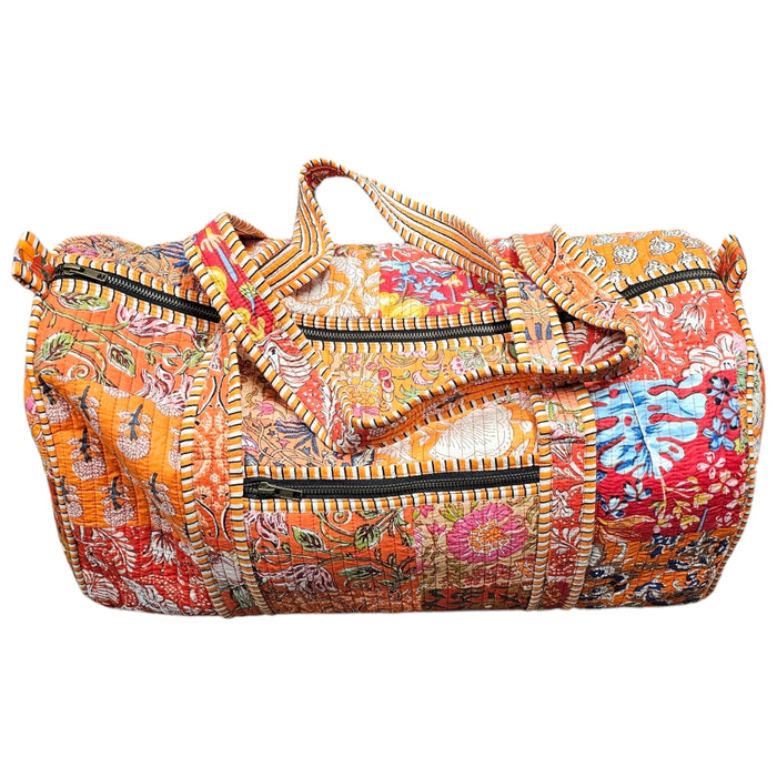 Block Print Travel Bag - Orange