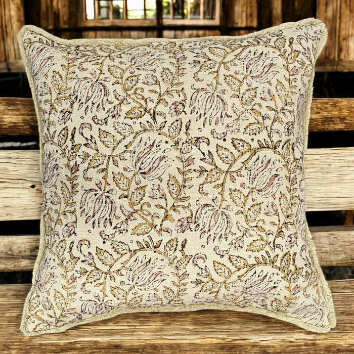 Natural Colours Block Print Cushion Cover