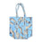 Quilted Block Print Tote Bag - Blue Cats