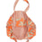 Quilted Block Print Tote Bag - Orange Floral