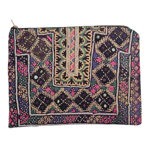 Vintage Banjara Embroidered Textile Pouch With Zipper