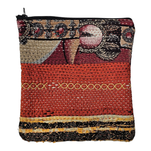 Cotton Kantha Zipped Pouch