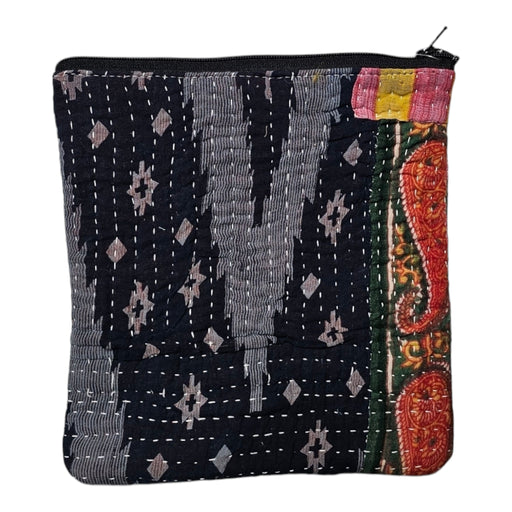 Cotton Kantha Zipped Pouch