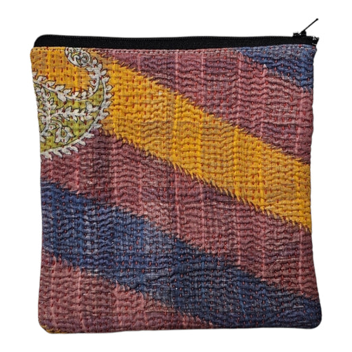 Cotton Kantha Zipped Pouch