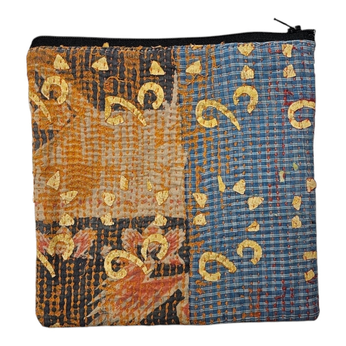 Cotton Kantha Zipped Pouch