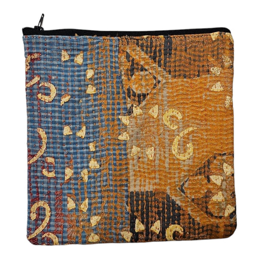 Cotton Kantha Zipped Pouch