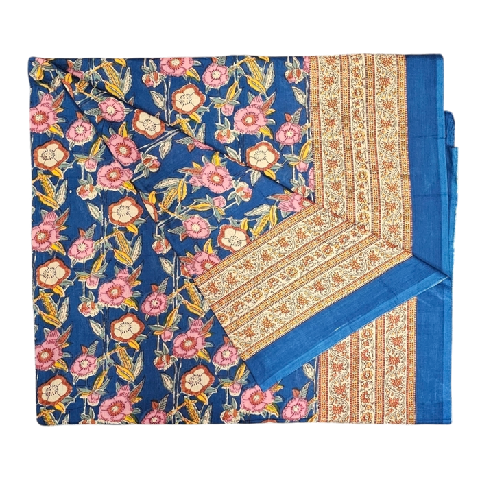 Block Print Cotton Sarong Sea Meadow