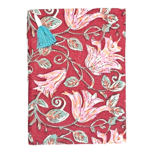 Handmade Recycled Paper Notebook - Cardinal Pink