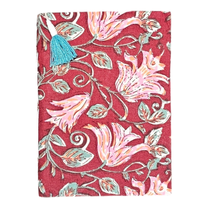 Handmade Recycled Paper Notebook - Cardinal Pink