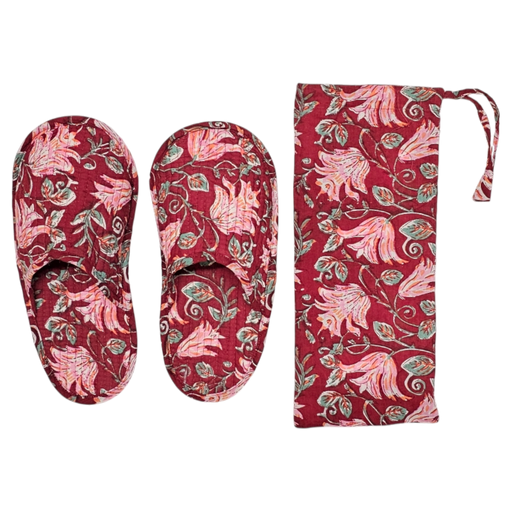 Travel Slippers - Cardinal Pink