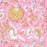 Floral pattern with gold and white colours on a pink background