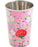 Pink floral-patterned stainless stell tumbler