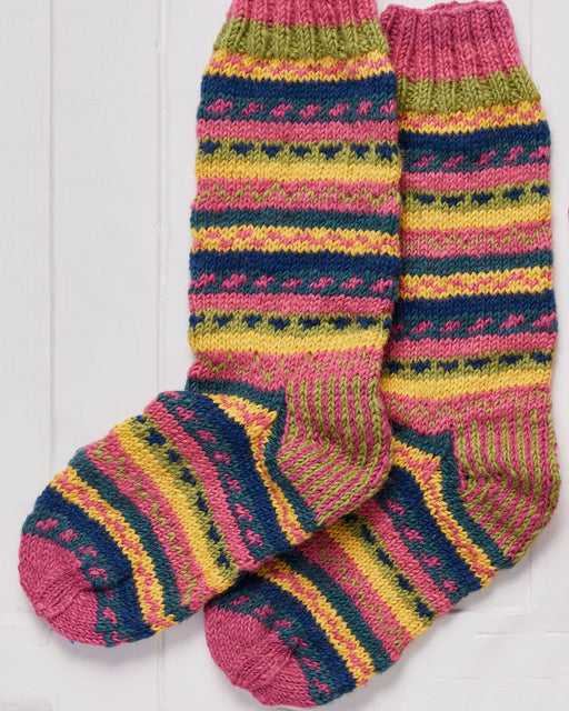 A pai of hand knitted Pokhara Socks