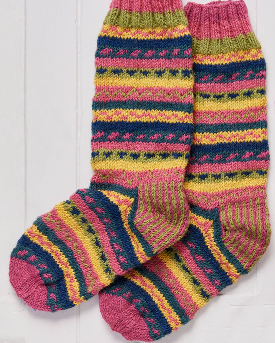 A pai of hand knitted Pokhara Socks