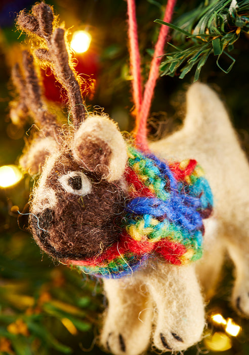 Pug in Antlers with Rainbow Scarf 2