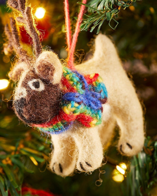 Pug in Antlers with Rainbow Scarf