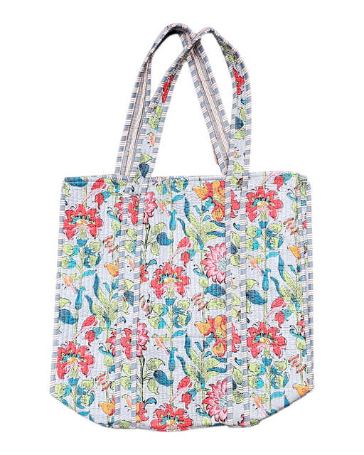 Quilted Cotton Tote Bag - Multi Floral