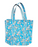 Quilted Cotton Tote Bag with a floral turquoise design