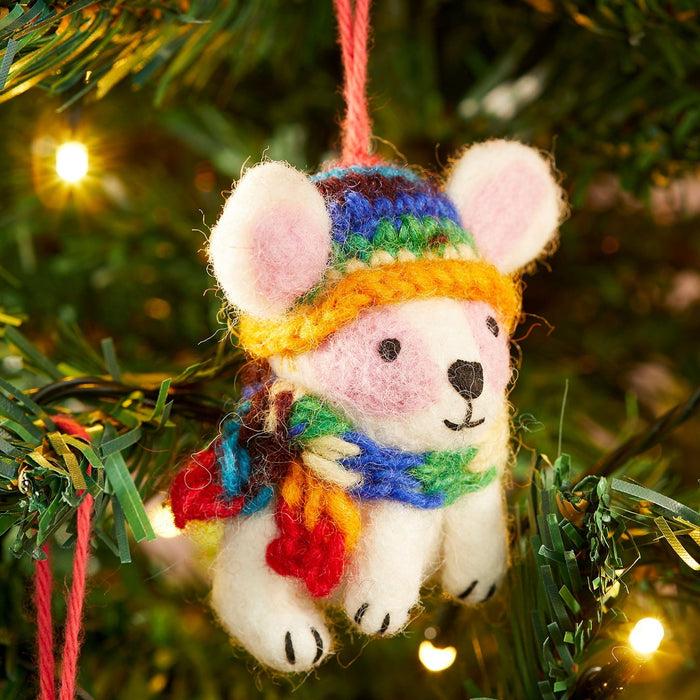 Rabbit in Rainbow Knitted Wool Hat