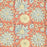 Terracotta rust and slate blue hand-block printed botanical themed cotton tablecloth.