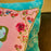 Rose Butterfly Embroidered Cushion Cover showing corer detail