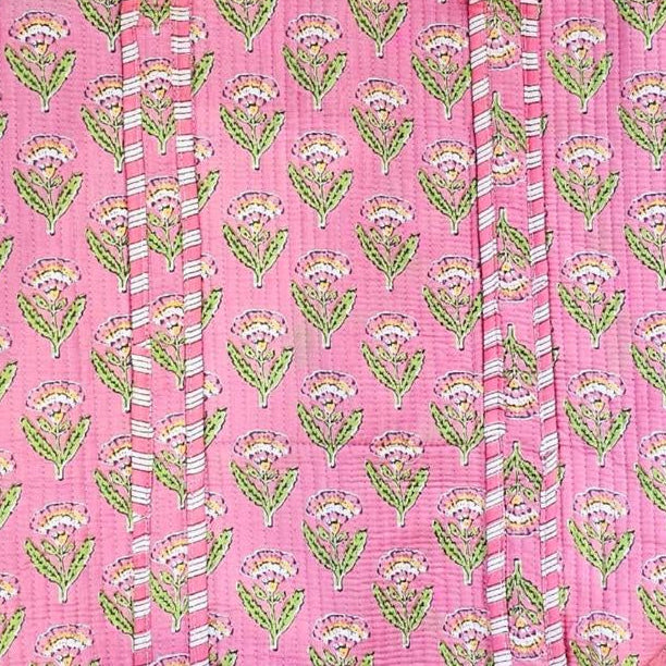 Rosie Pink Quilted Cotton Tote Bag