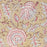 Decorative floral block print with pink and white flowers on a beige background