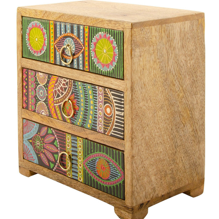 Sharifa Hand Painted 3 Drawer Chest