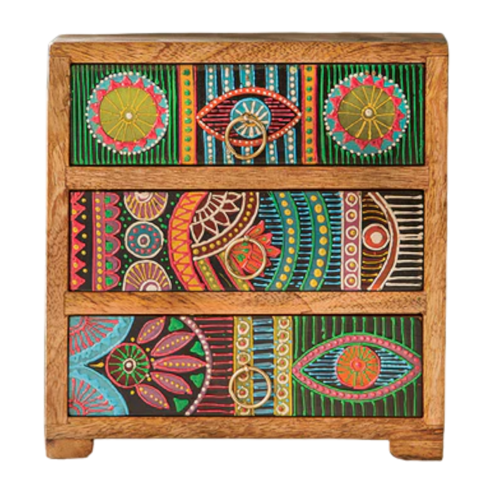 Sharifa Hand Painted 3 Drawer Chest