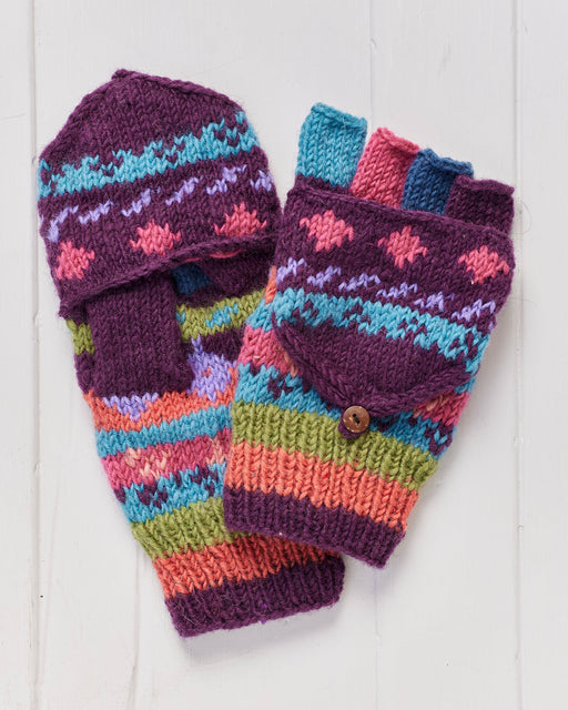 A pair of hand knitted Shivalaya Hunter Gloves.