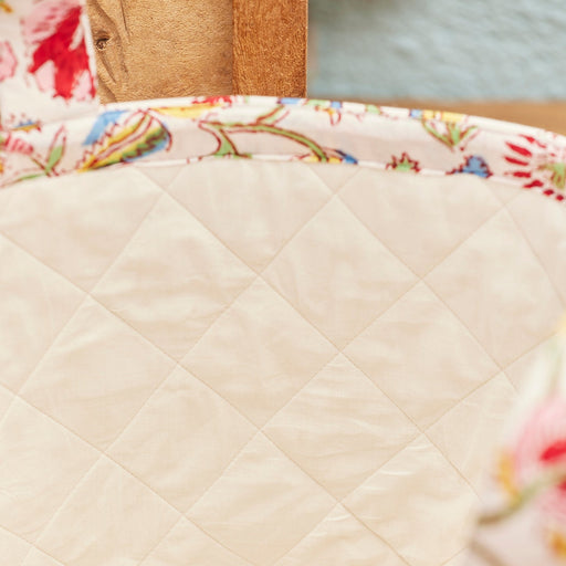 Shvanthi Block Print Storage Laundry Bag with white interior lining.