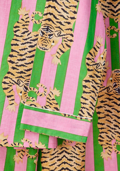 Tiger Stripe Pyjamas - Pink and Green