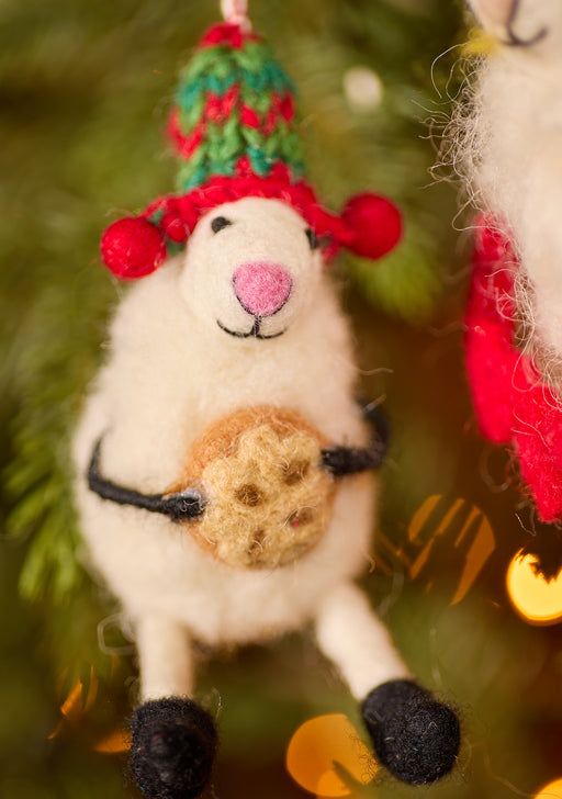 Christmas Sheep Decoration with Cookie