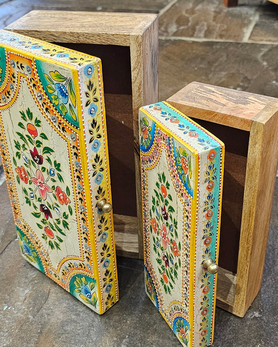 Zaha Hand Painted Wooden Jewellery Boxes
