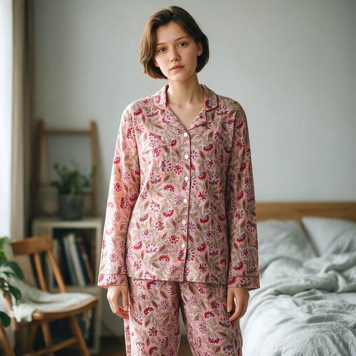 Beatrice Long Sleeve Cotton Pyjama Set