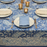 Hand Block Printed Cotton Tablecloth | Blue Paisley | 6-Seater