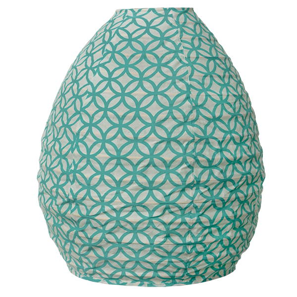 Turquoise & Sage Beehive Pendant Lampshades: Rings Turquoise