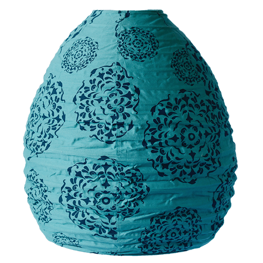 Indigo & Teal Beehive Pendant Lampshades: Mandala Teal Indigo
