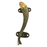 vintage style brass fish cabinet pull on a white background