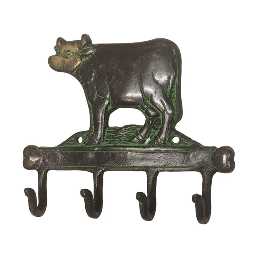 Green Cow Brass Hook