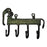 Green Elephant Brass Four Hook