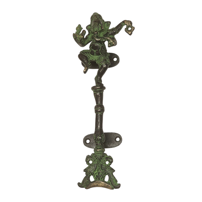 Green Ganesh Brass Handle