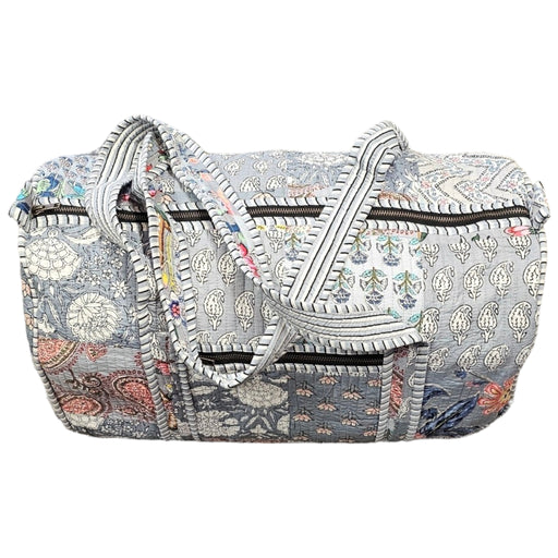 Block Print Travel Bag - Grey