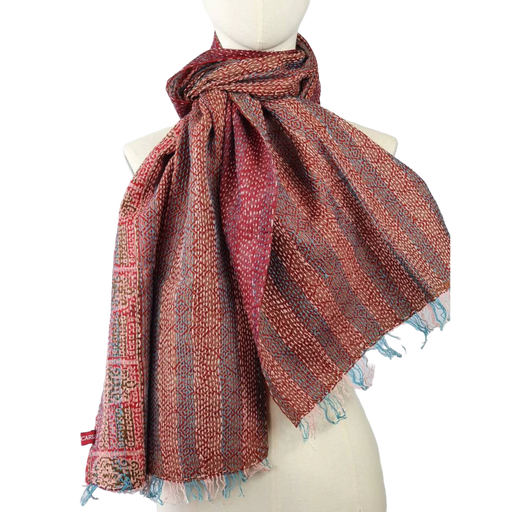 Reversible Silk Kantha Scarf